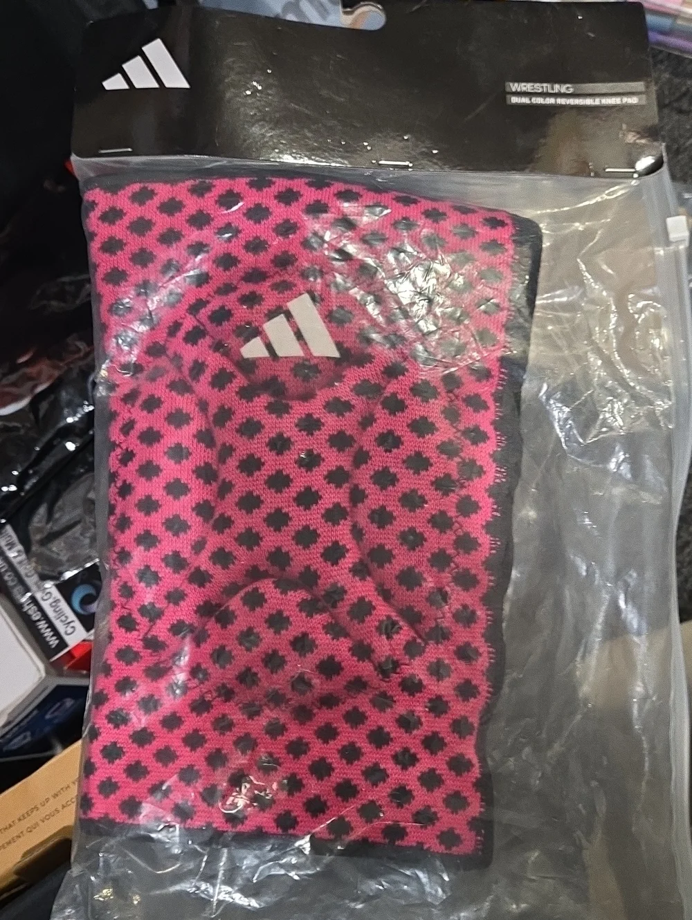 adidas Pink and Black Reversible Wrestling Knee Pad.unisex